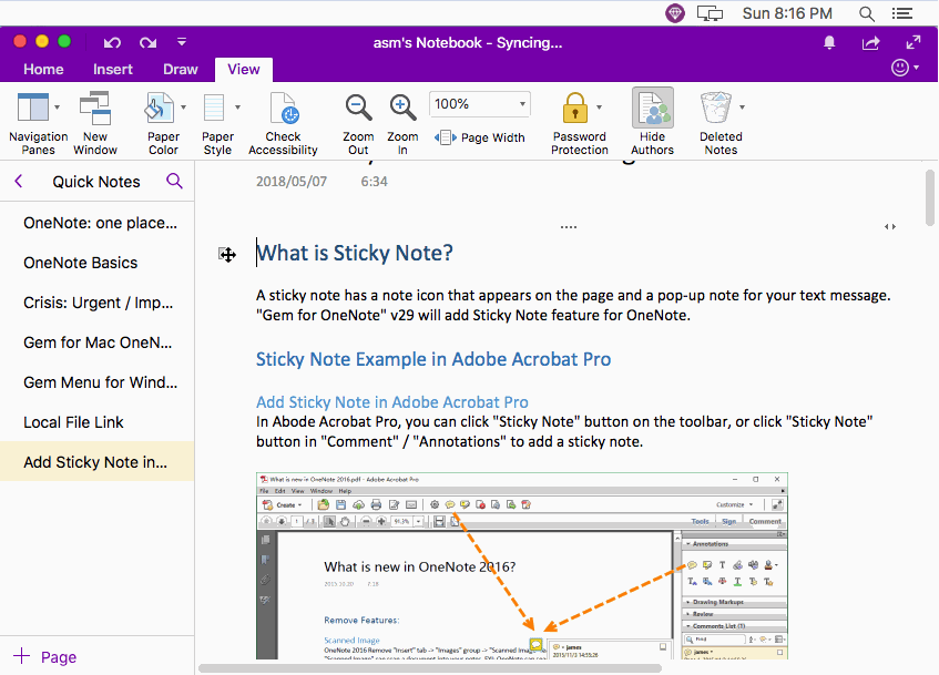 view outstanding todos in onenote for mac